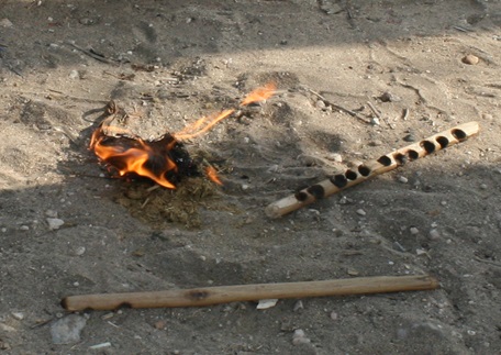 Fire out of donkey dung