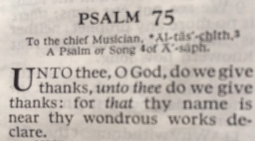 Words to Psalm 75